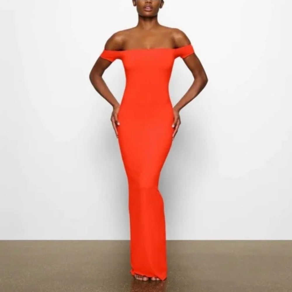 Skims Soft Lounge Off the Shoulder Maxi Dress